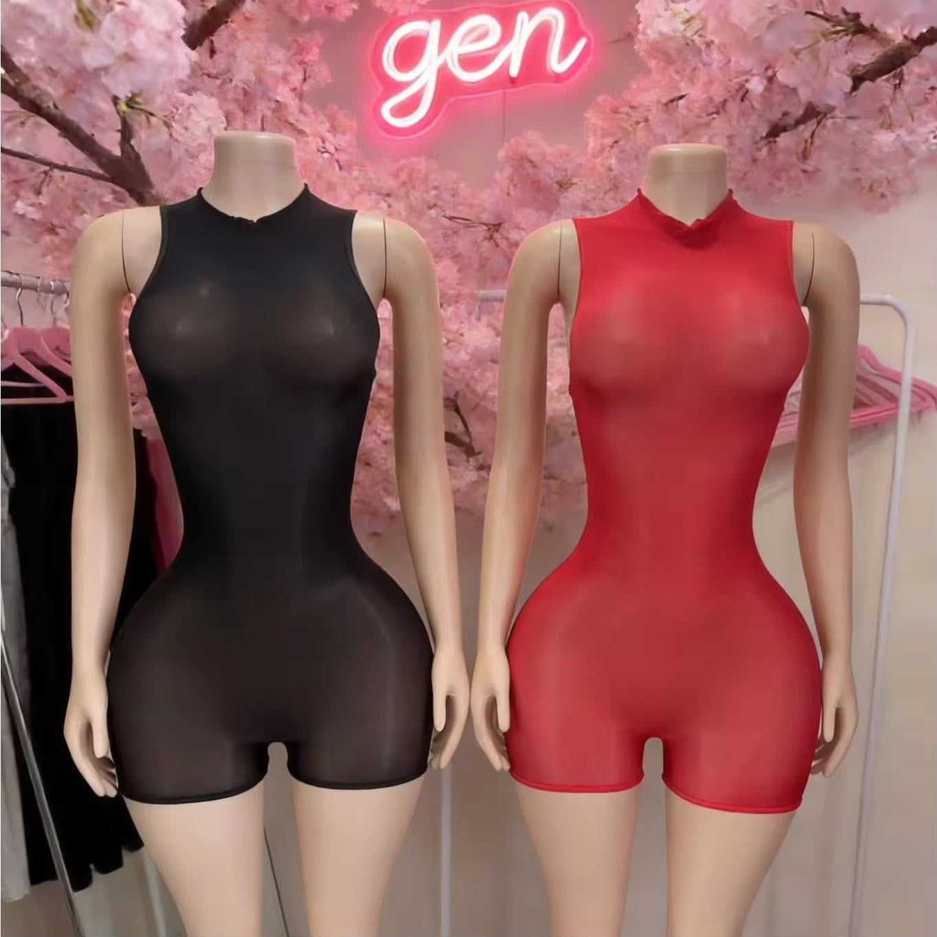 Mesh & Sexy Short Sleeve Romper