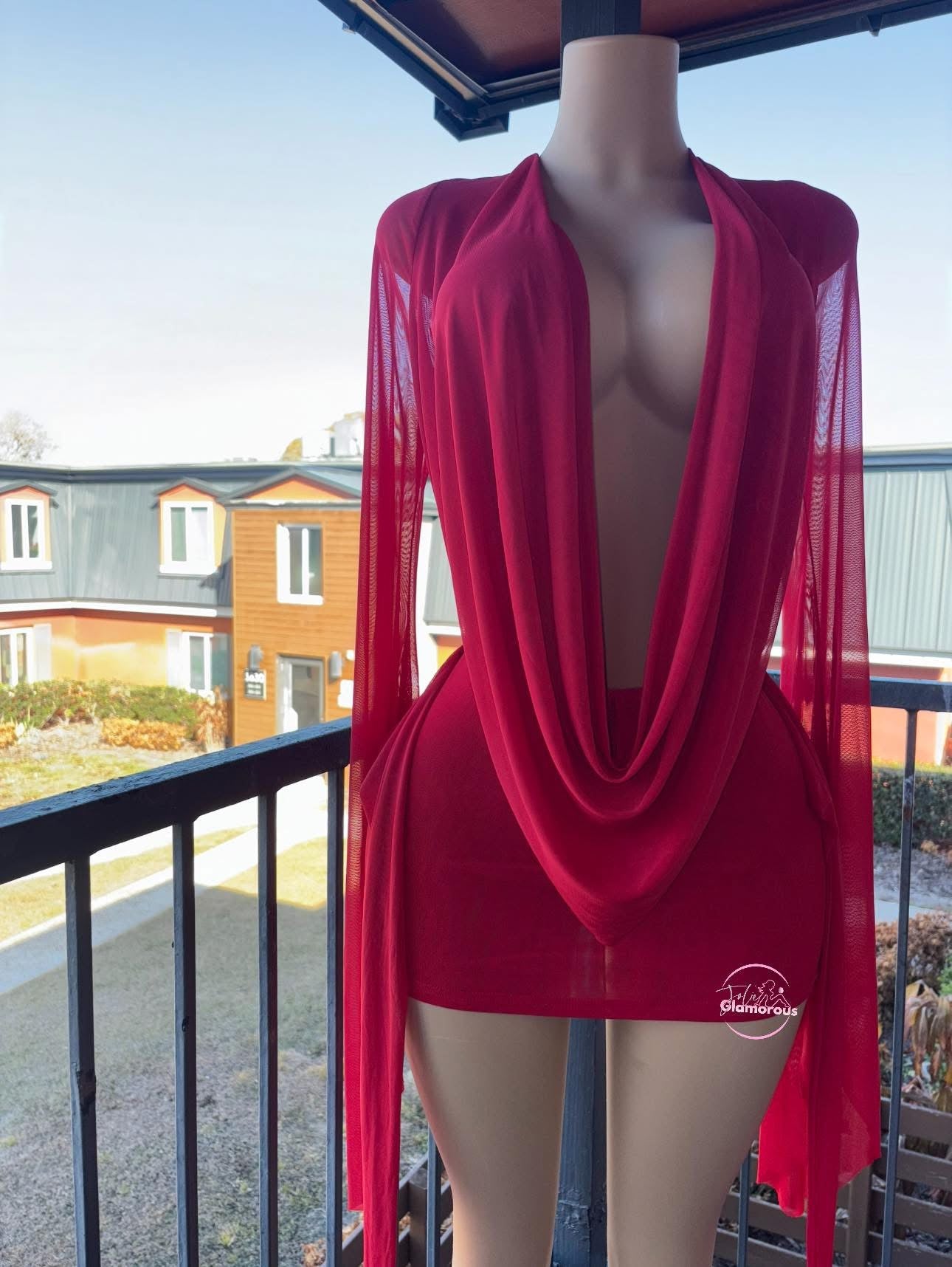 IRAEL Elegant  RED Mini Dress