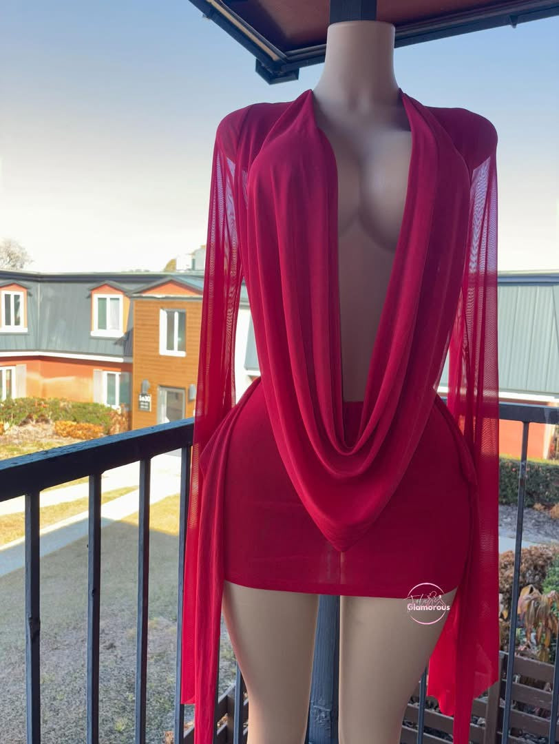 IRAEL Elegant  RED Mini Dress