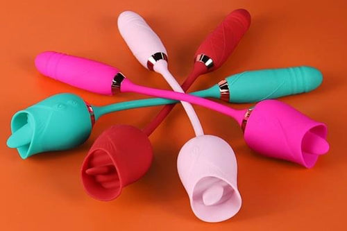 Daddy twins- rose tongue dildo.