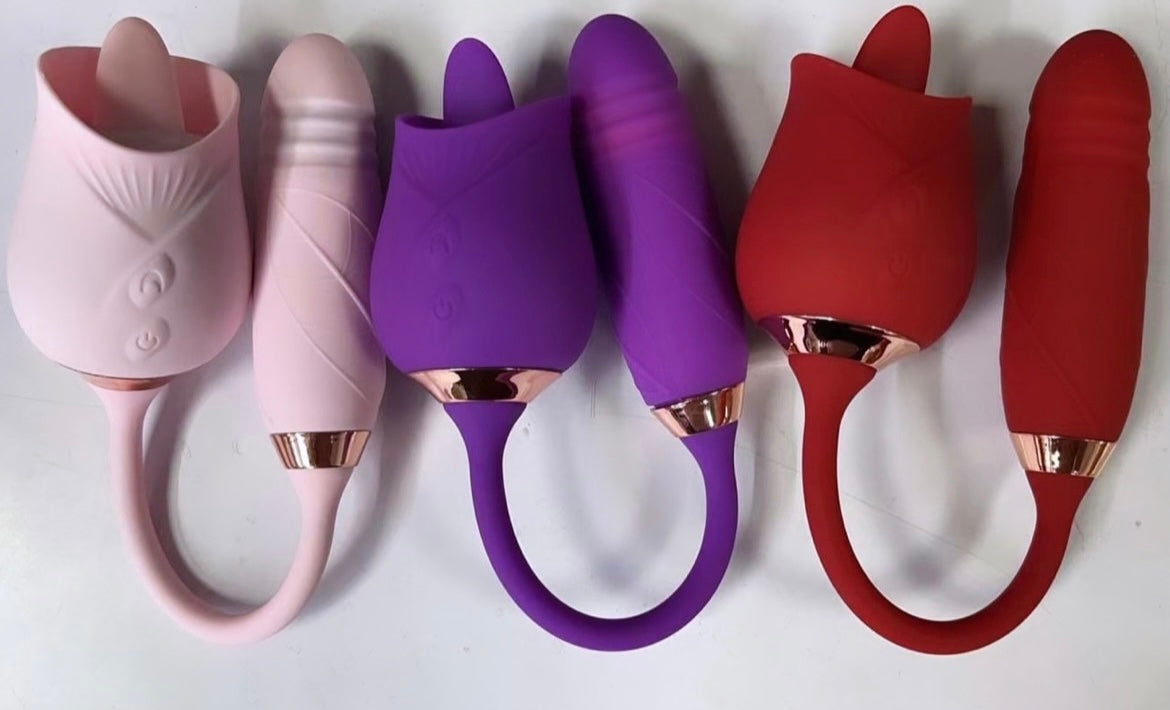 Daddy twins- rose tongue dildo.